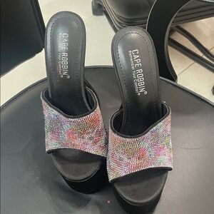 Cape Robbin Women's Colorful Rhinestone Mules